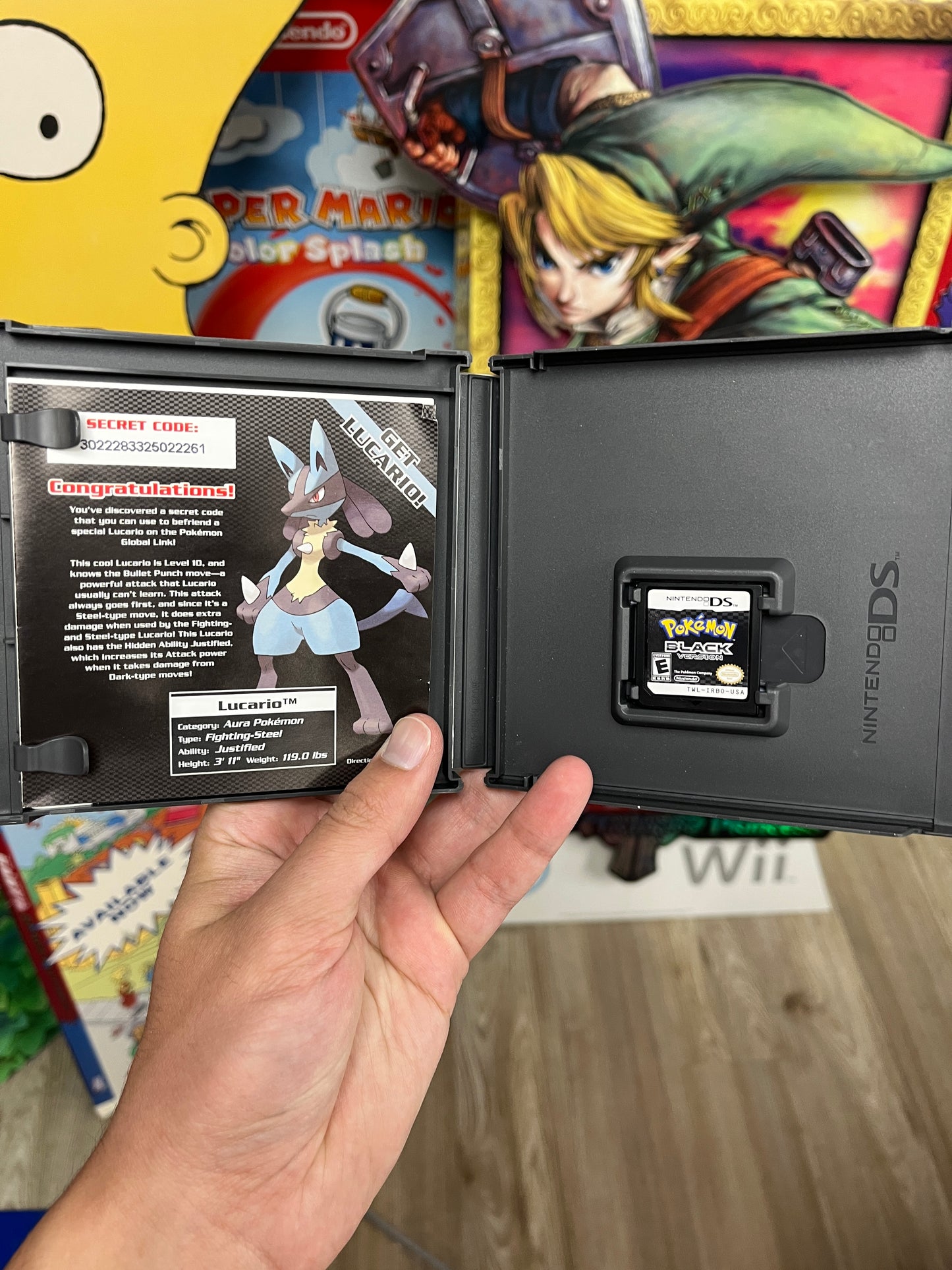 Pokemon Black Version Lucario Code Variant Nintendo DS Complete