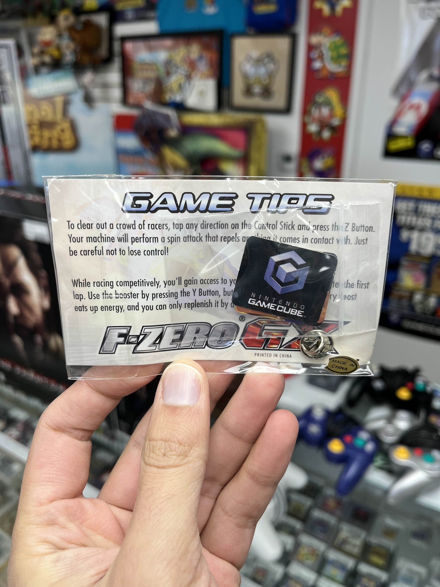 GameCube F-Zero Collector's Pin + Memory Card Sticker *New*