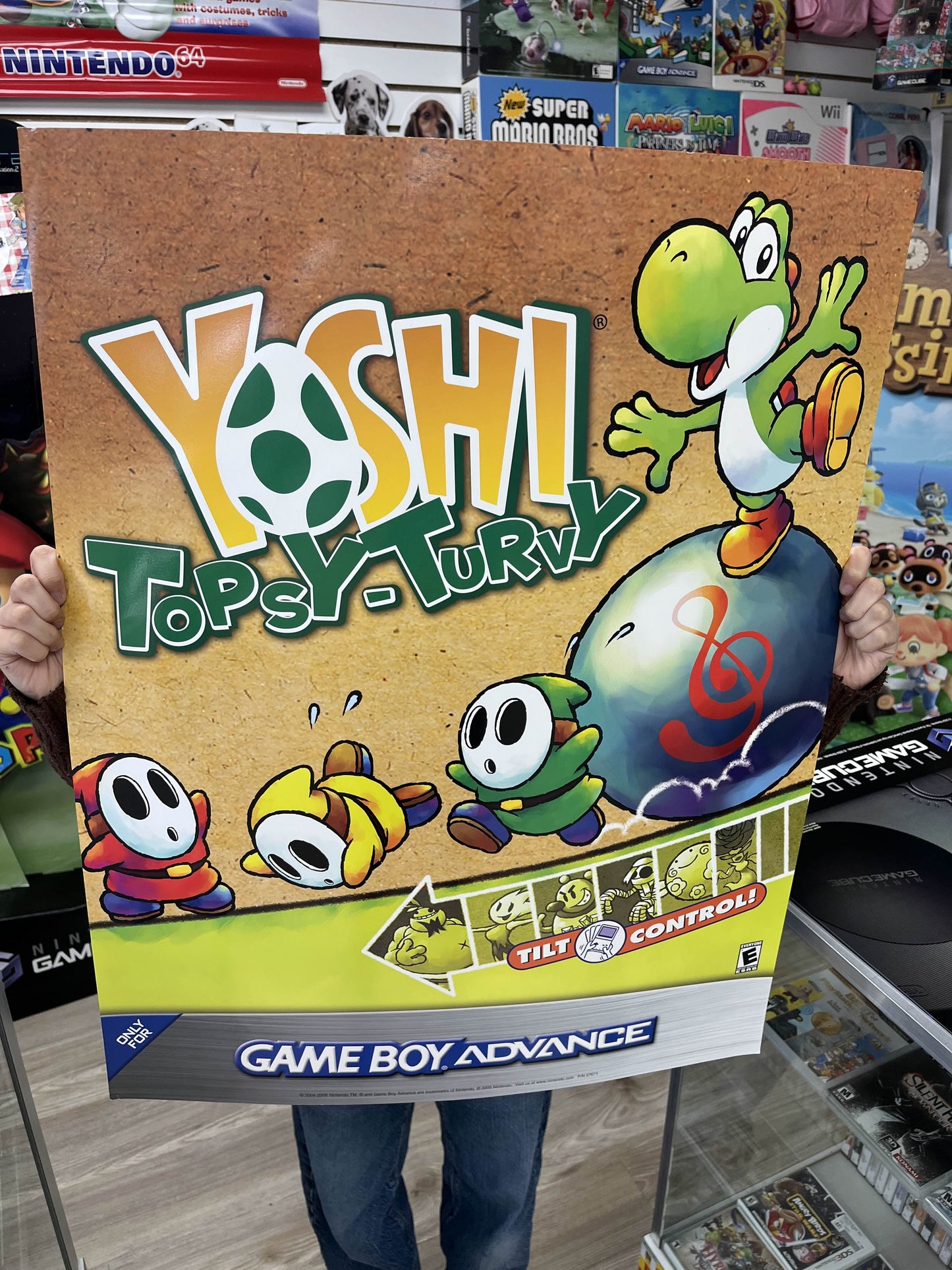 Yoshi Topsy Turvy Promotional Store Display Poster
