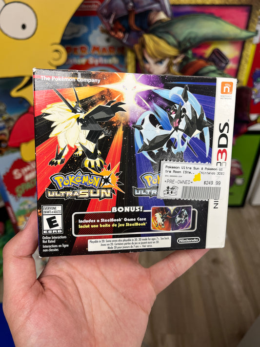 Pokemon Ultra Sun & Moon Steelbook Special Edition 3DS CIB Rare