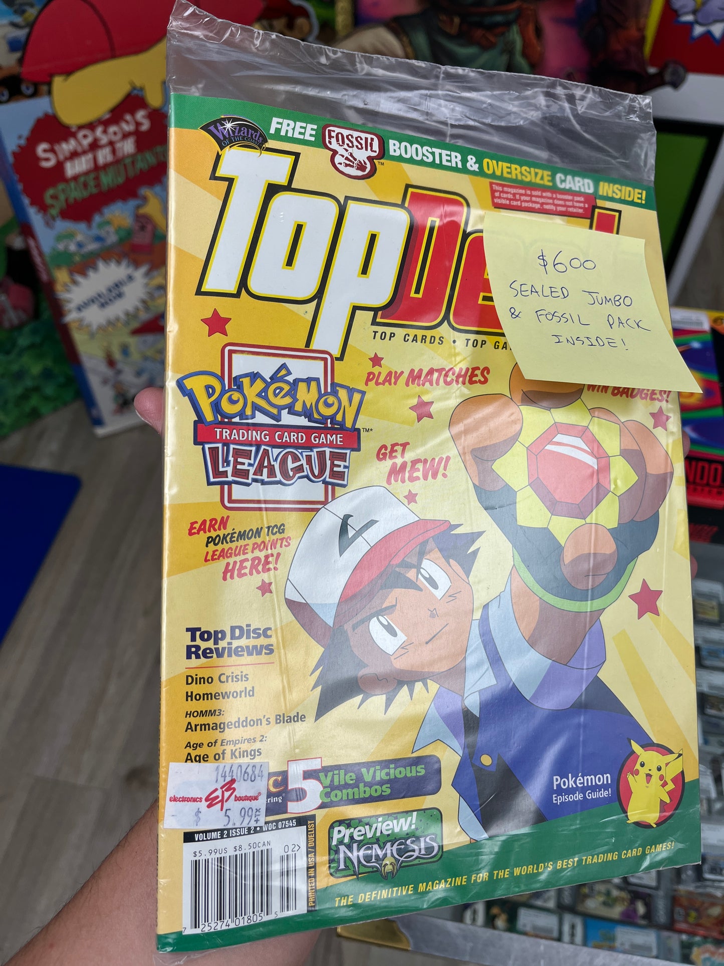 Pokemon Magazine SEALED W/ Jumbo Promo + SEALED Fossil Pack RARE
