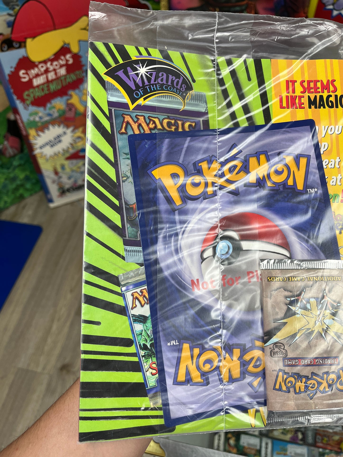 Pokemon Magazine SEALED W/ Jumbo Promo + SEALED Fossil Pack RARE