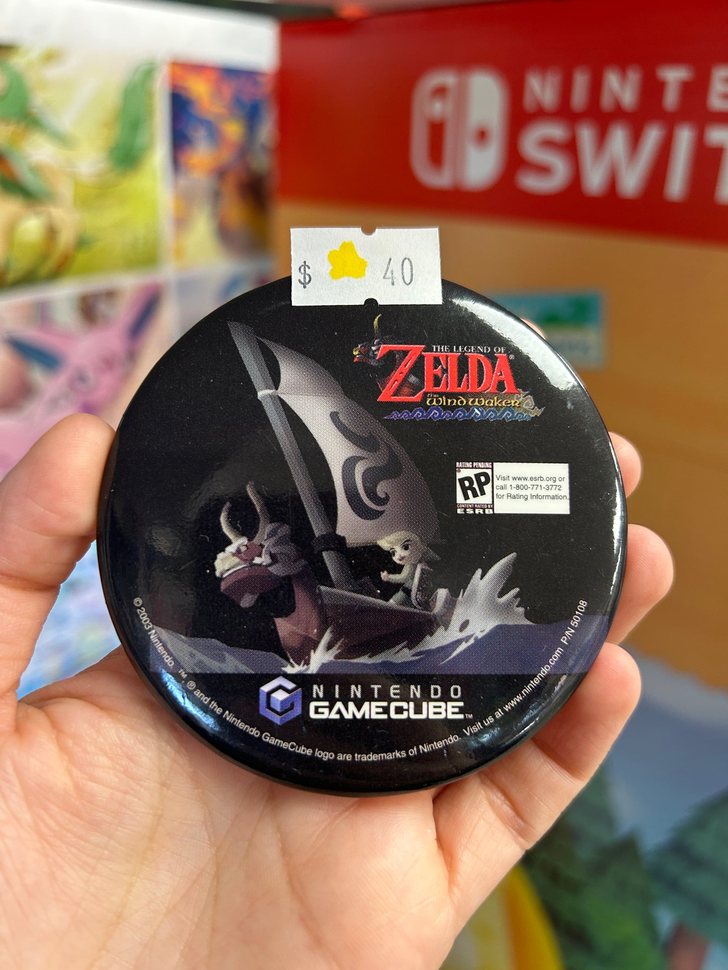 Zelda Wind Waker Promo Button Rare