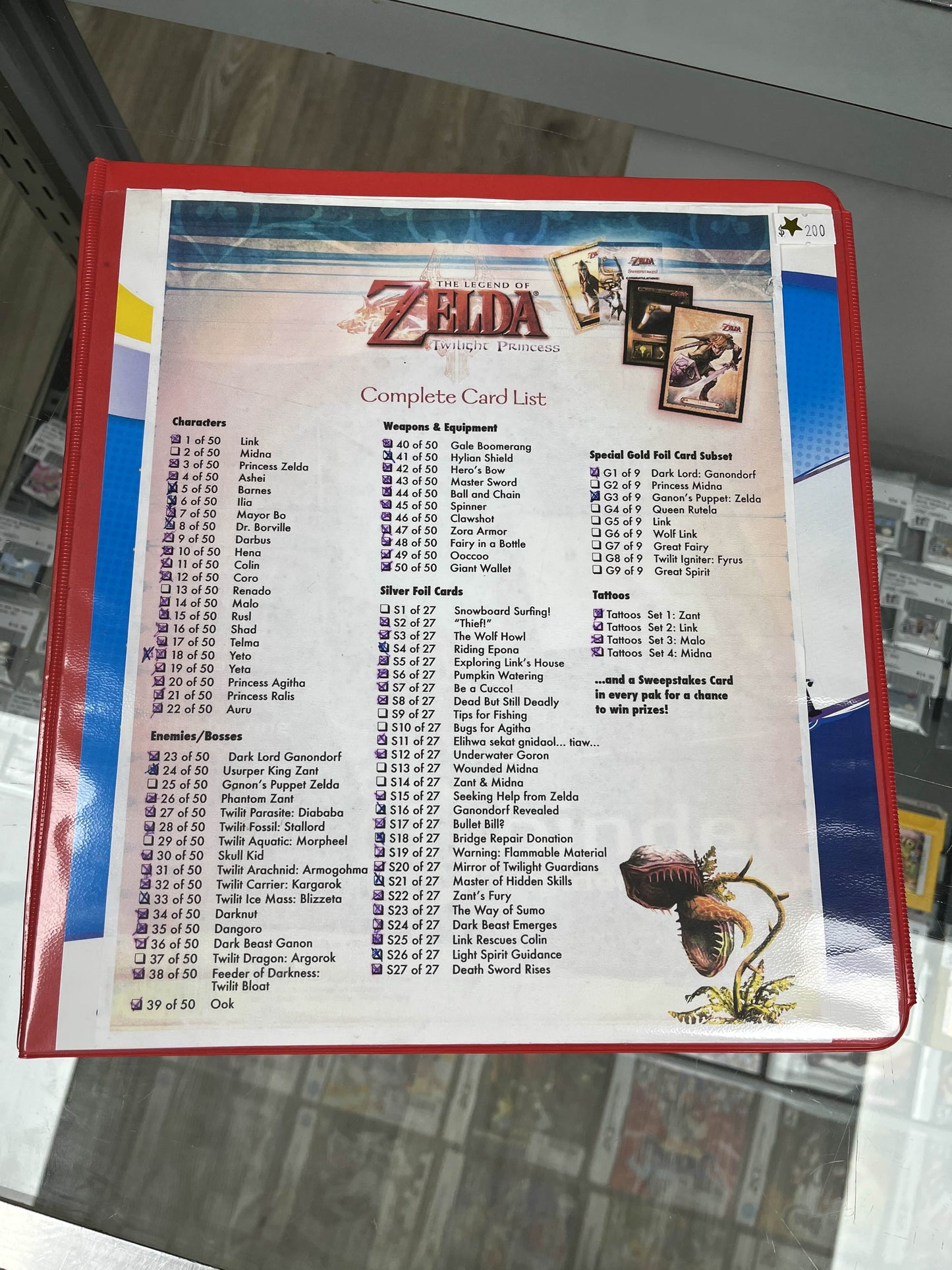 Zelda Twilight Princess Card Binder (99% Complete!)