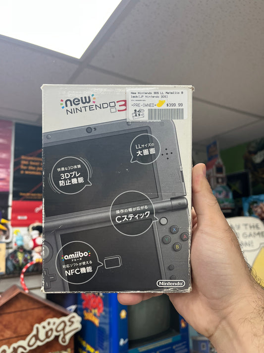 New JP Nintendo 3DS LL Metallic Black - CiB