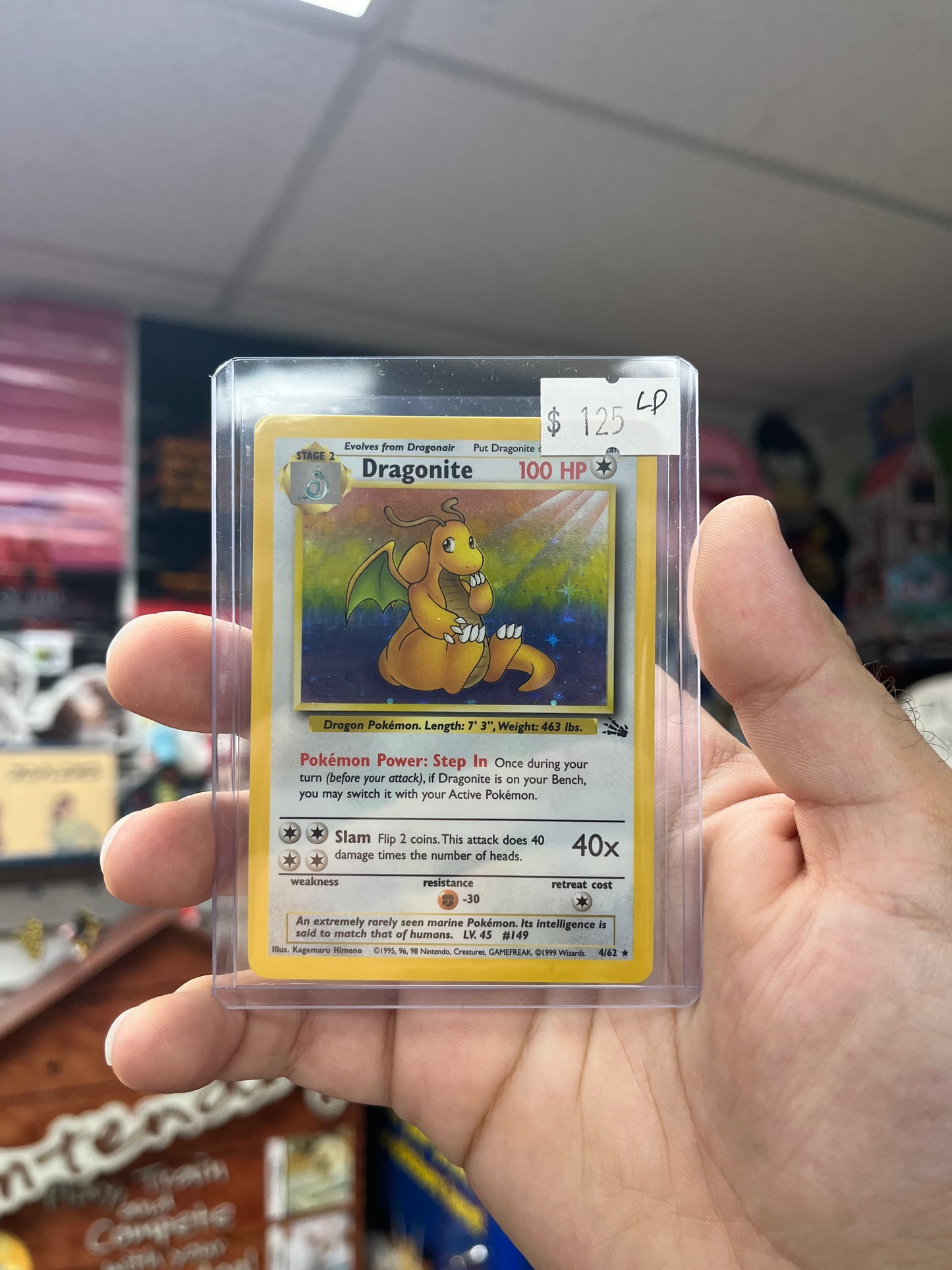 Pokemon TCG Fossil - Dragonite Holo Rare LP