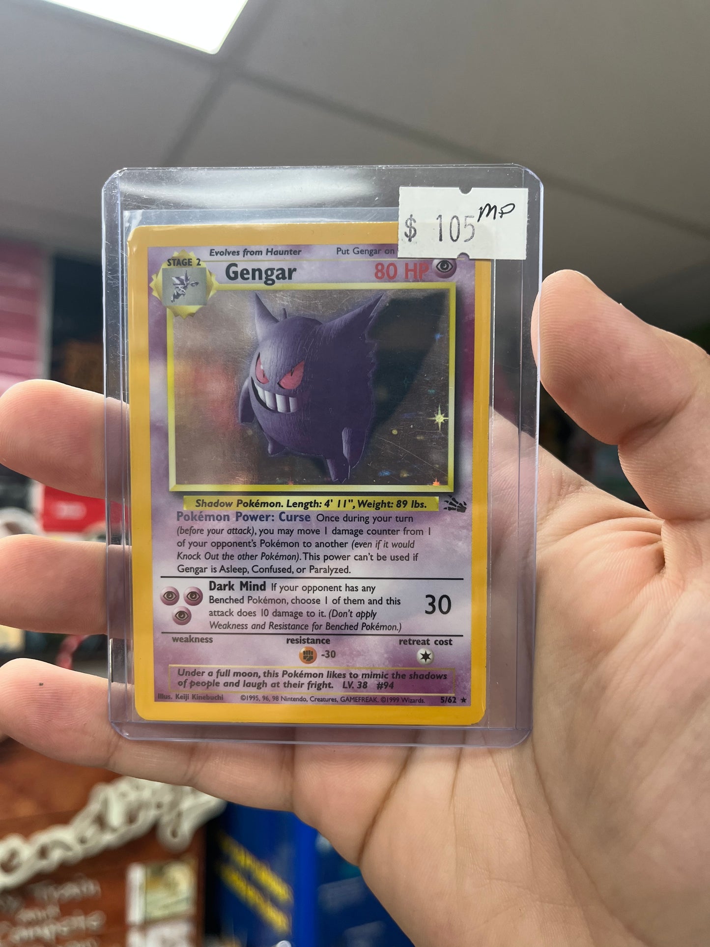 Pokemon TCG Fossil - Gengar Holo MP
