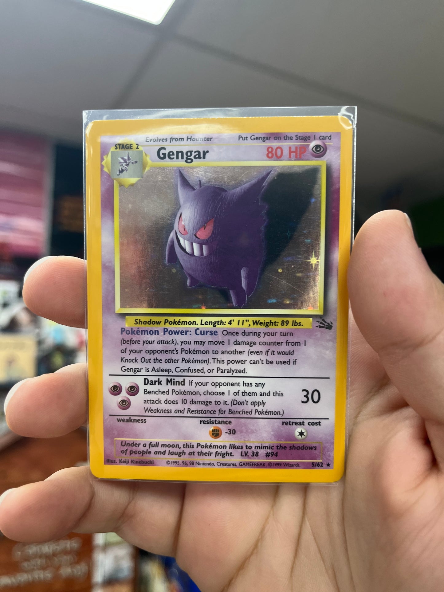 Pokemon TCG Fossil - Gengar Holo MP
