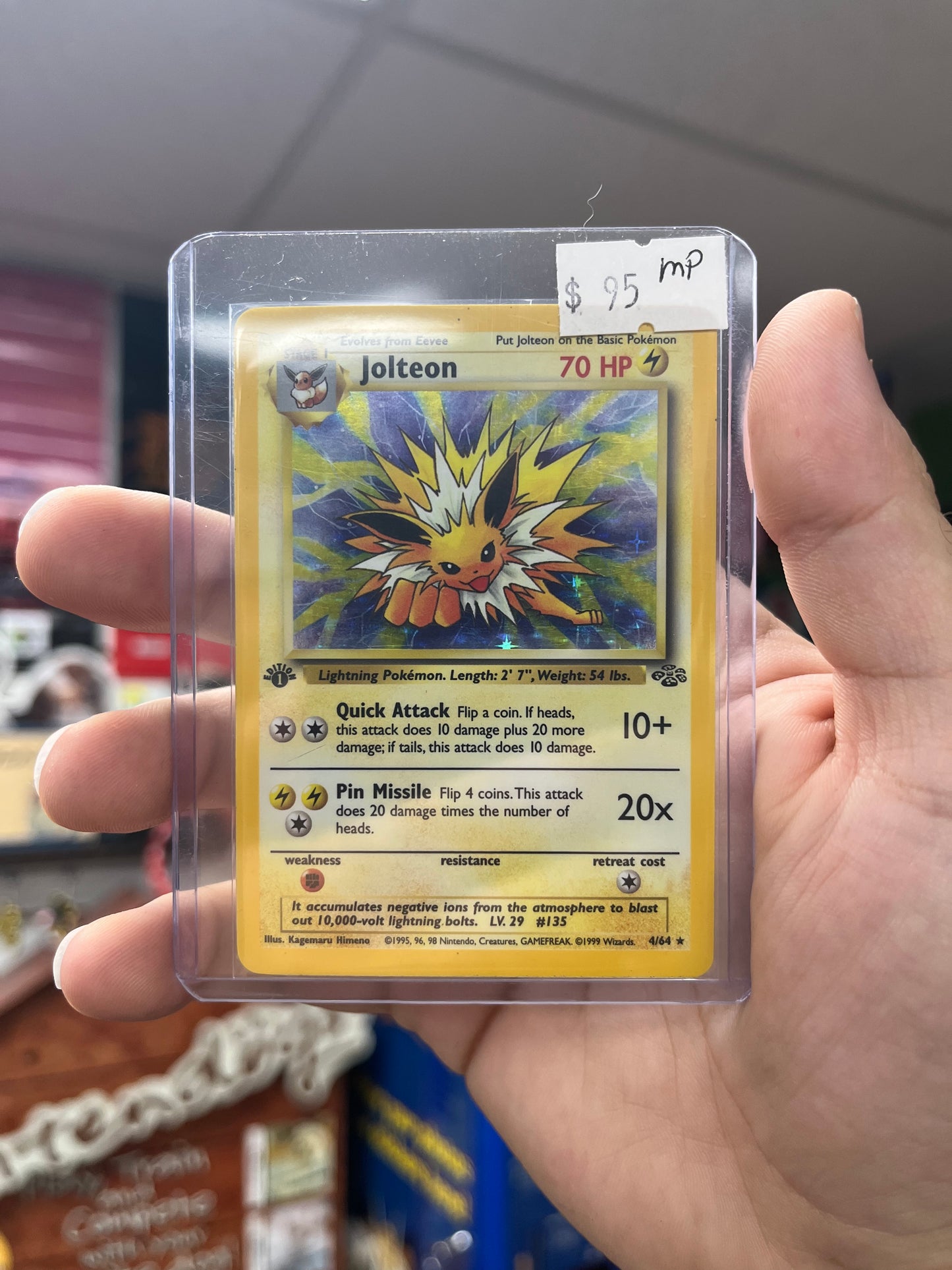 Pokemon TCG 1st Edition Fossil - Jolteon Holo MP