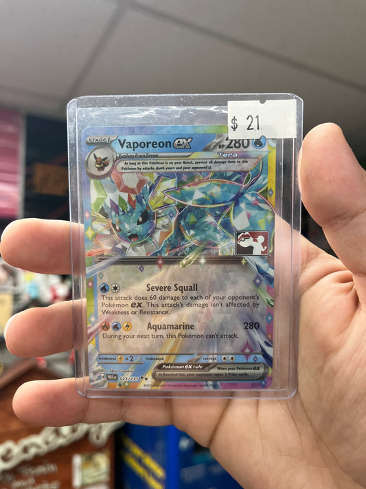 Pokemon TCG Prize Pack Series Cards - Vaporeon ex Stamped