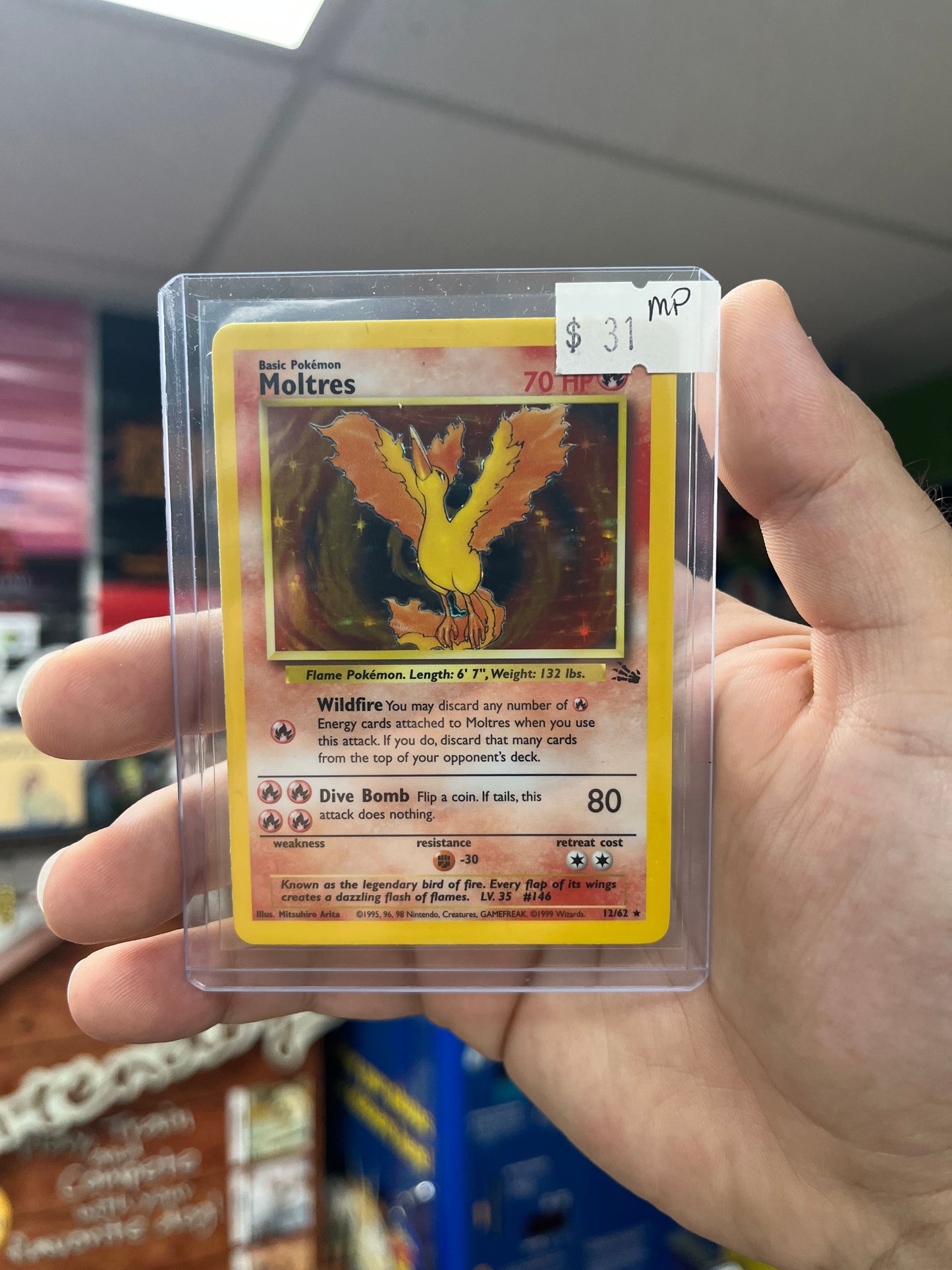 Pokemon TCG Fossil - Moltres Holo MP