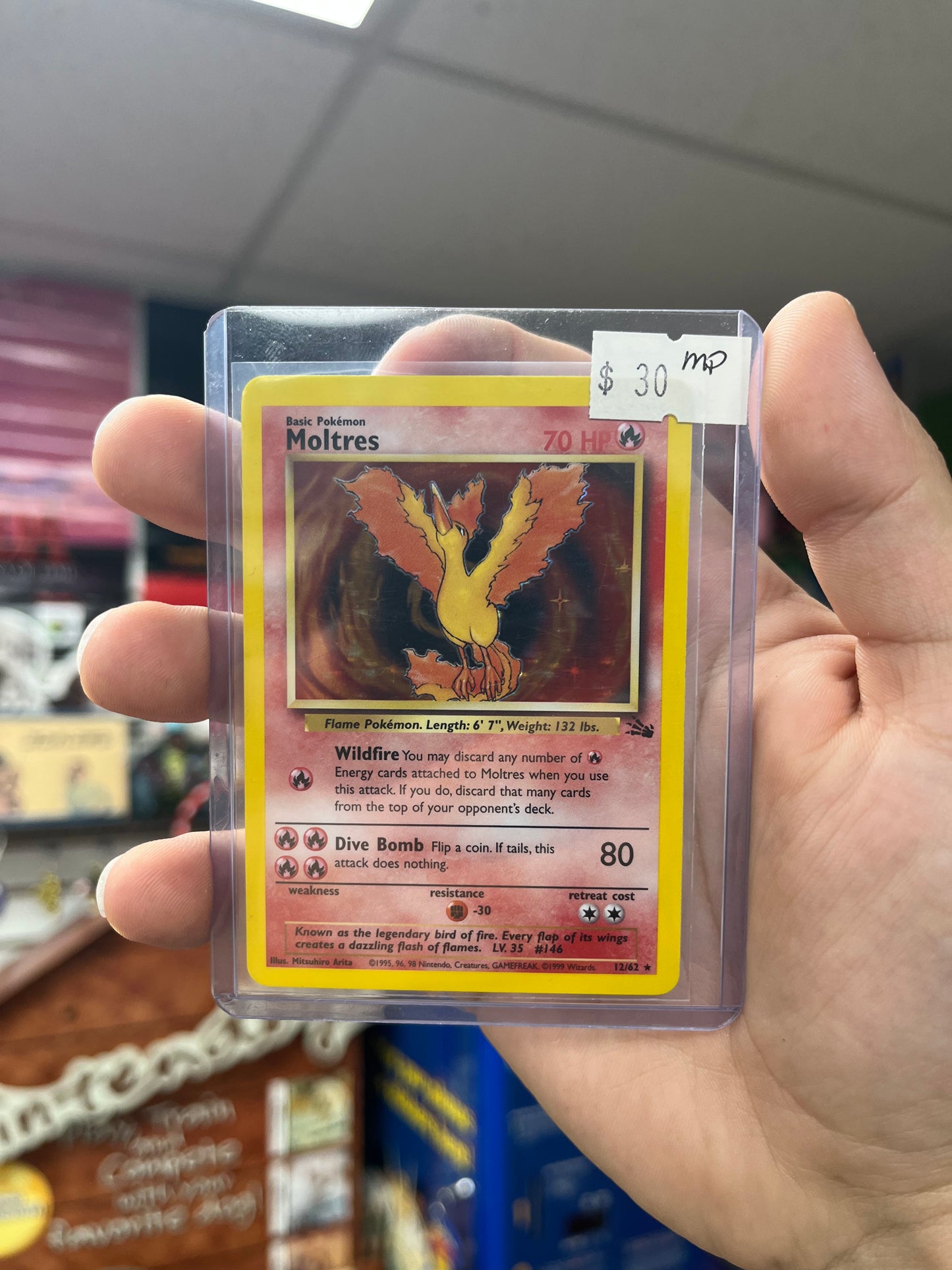 Pokemon TCG Fossil - Moltres Holo MP