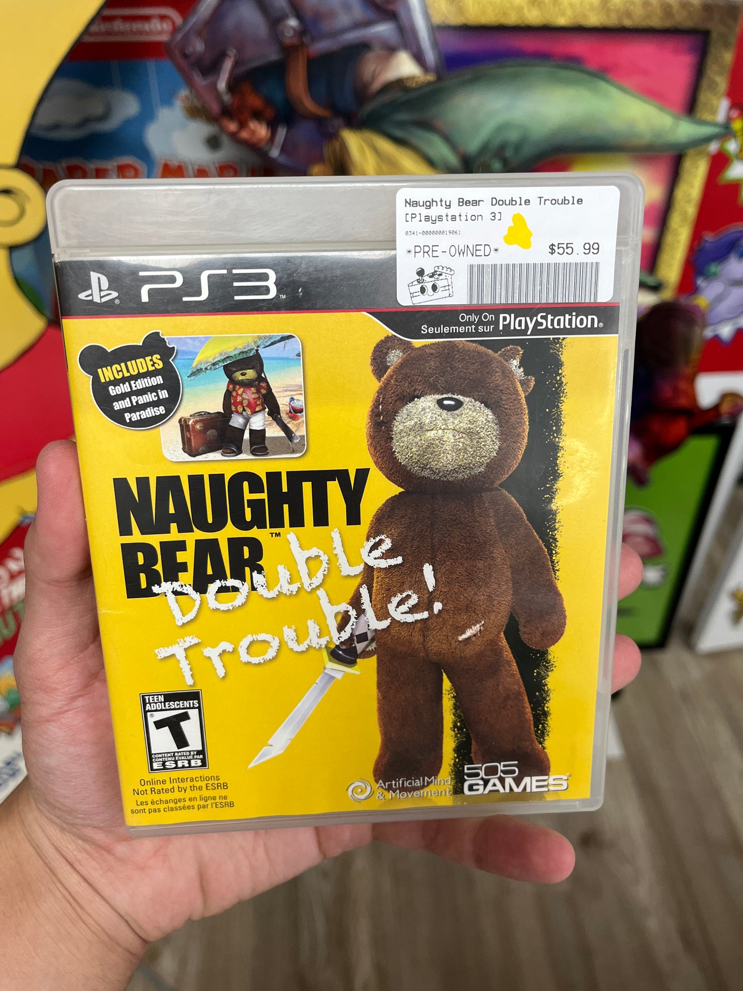 Naughty Bear Double Trouble PS3 Complete Rare