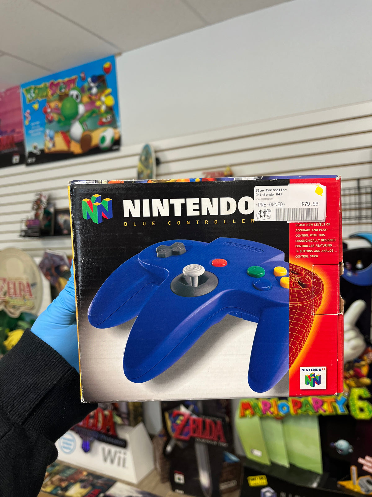 Blue N64 Controller in Box