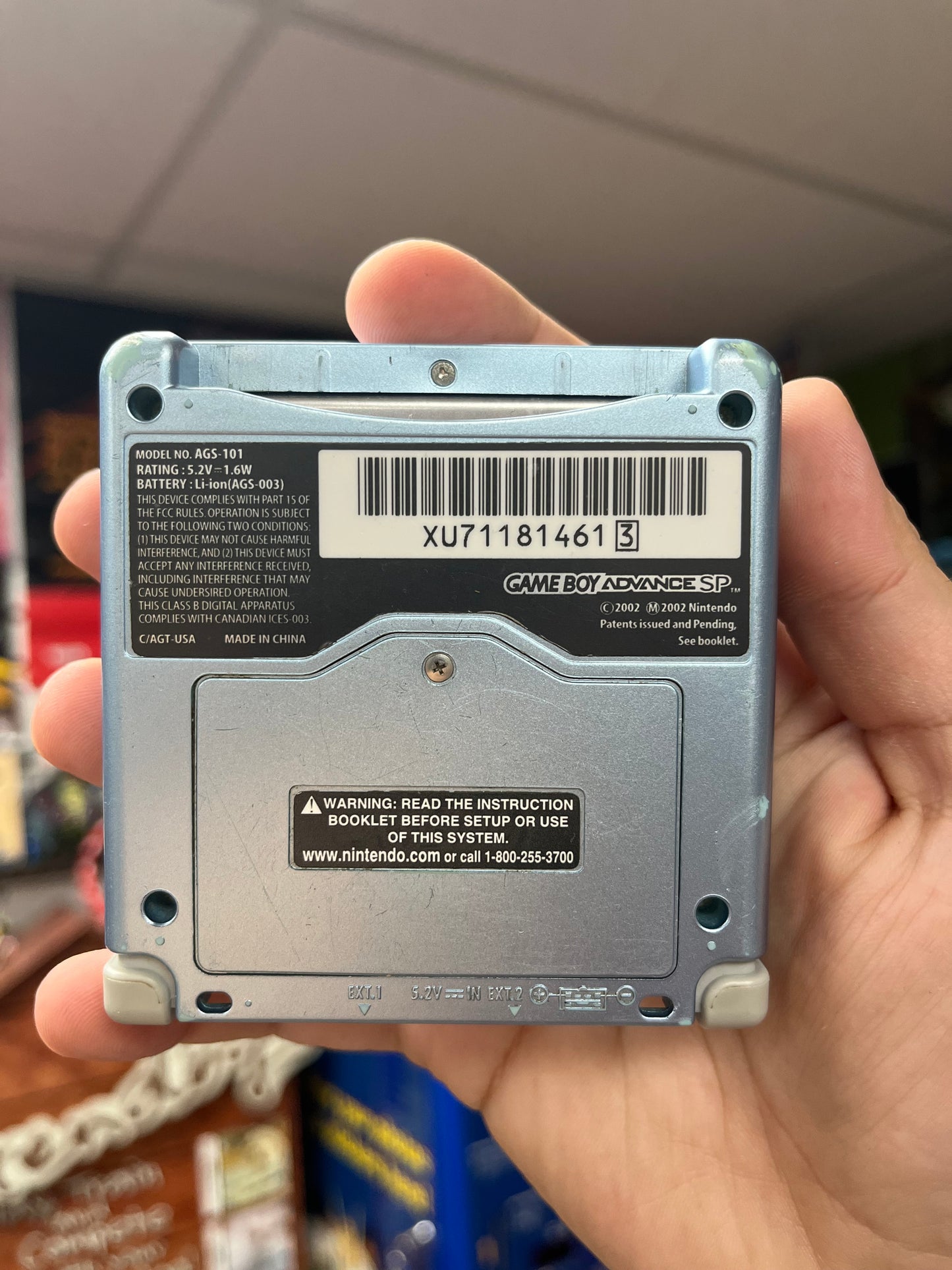 Pearl Blue Gameboy Advance SP (AGS-101)
