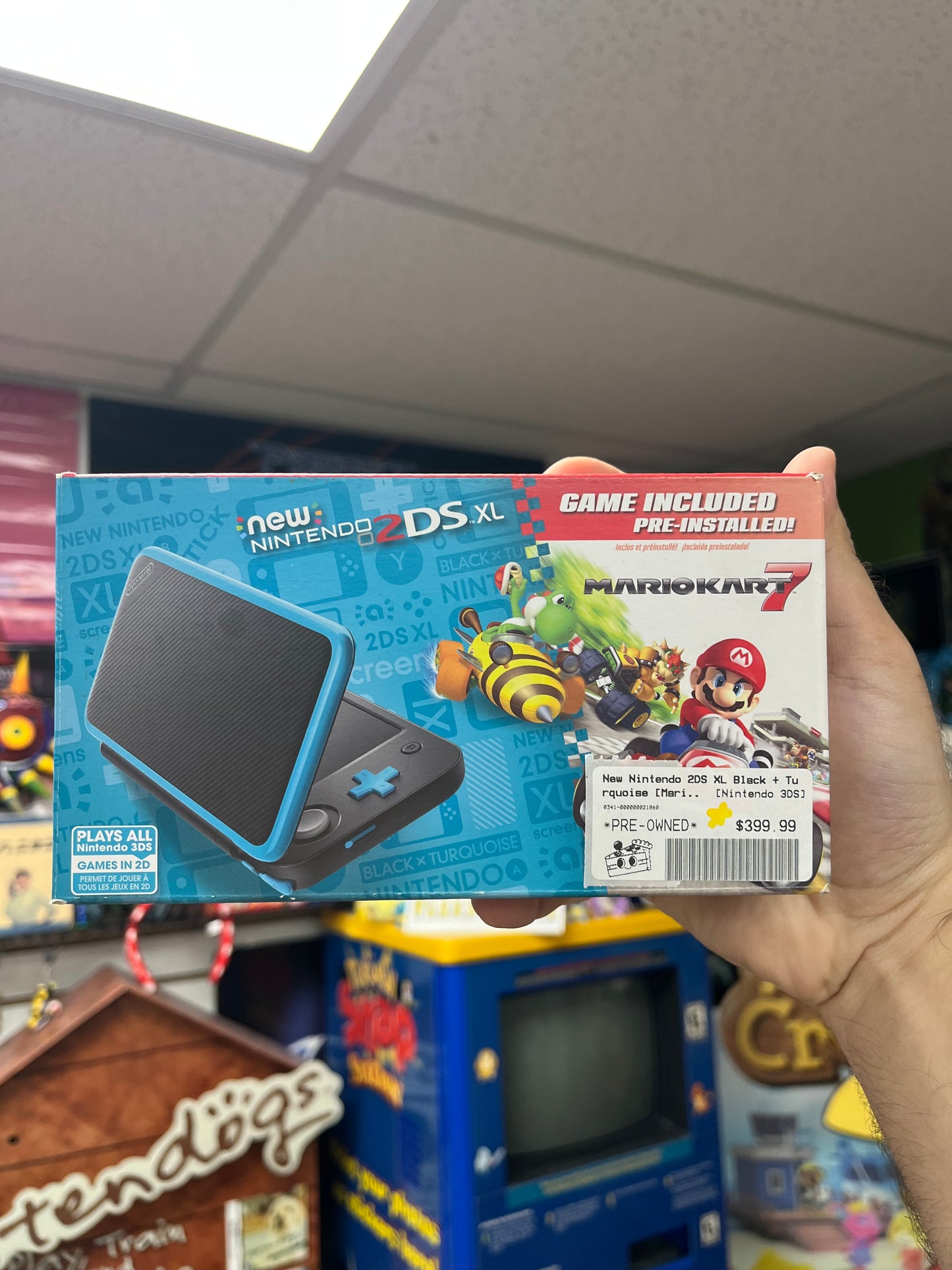 New Nintendo 3DS XL Black + Turquoise [Mario Kart 7 Edition] - Complete