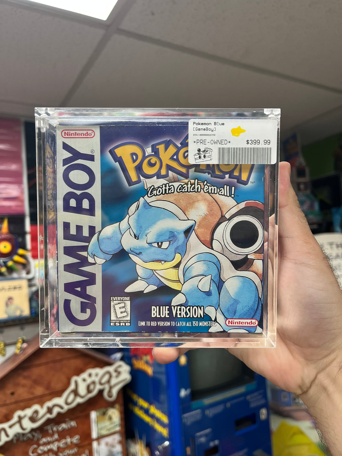 Pokemon Blue GameBoy Complete W/ Acrylic Case