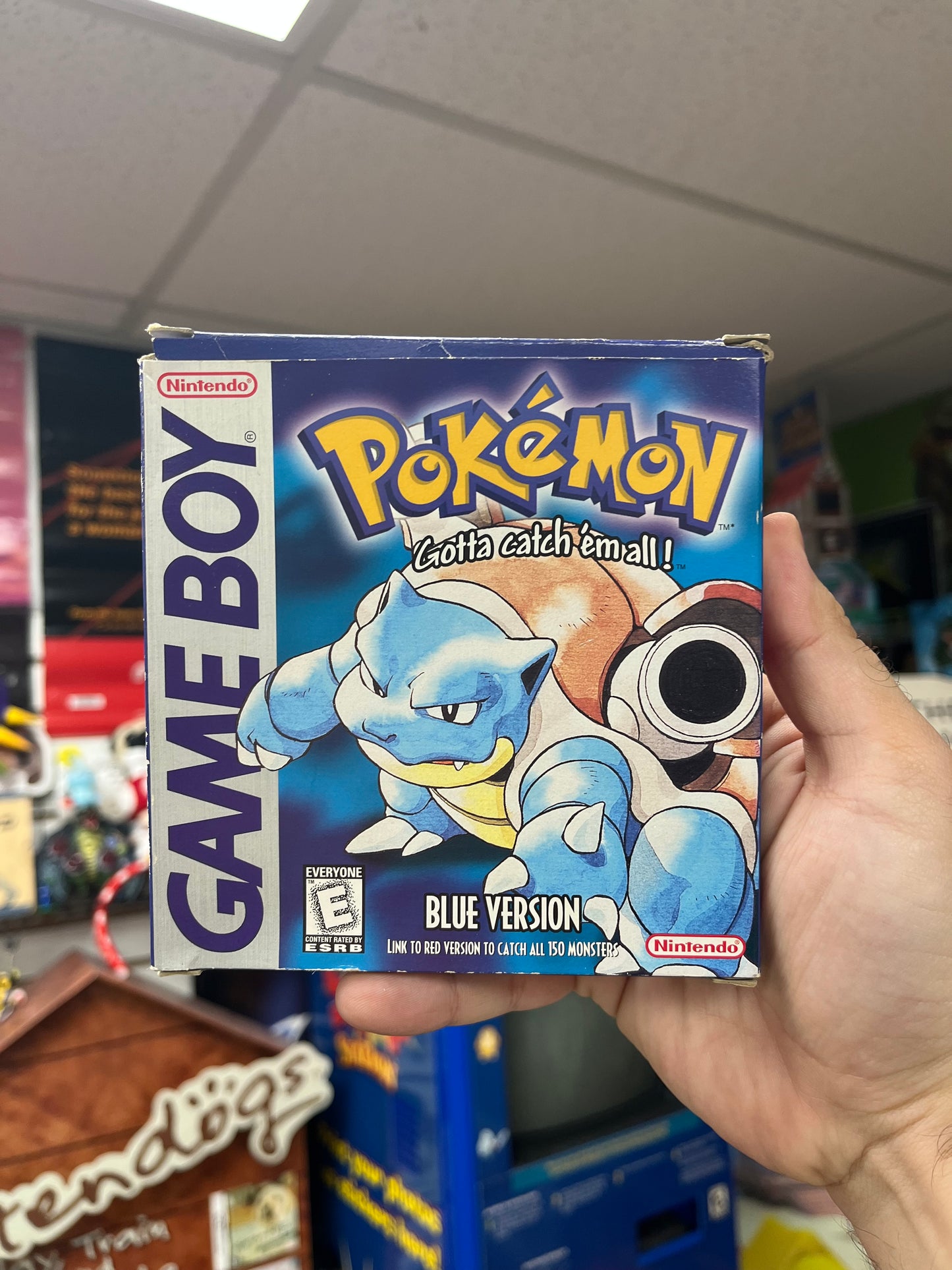 Pokemon Blue GameBoy Complete W/ Acrylic Case