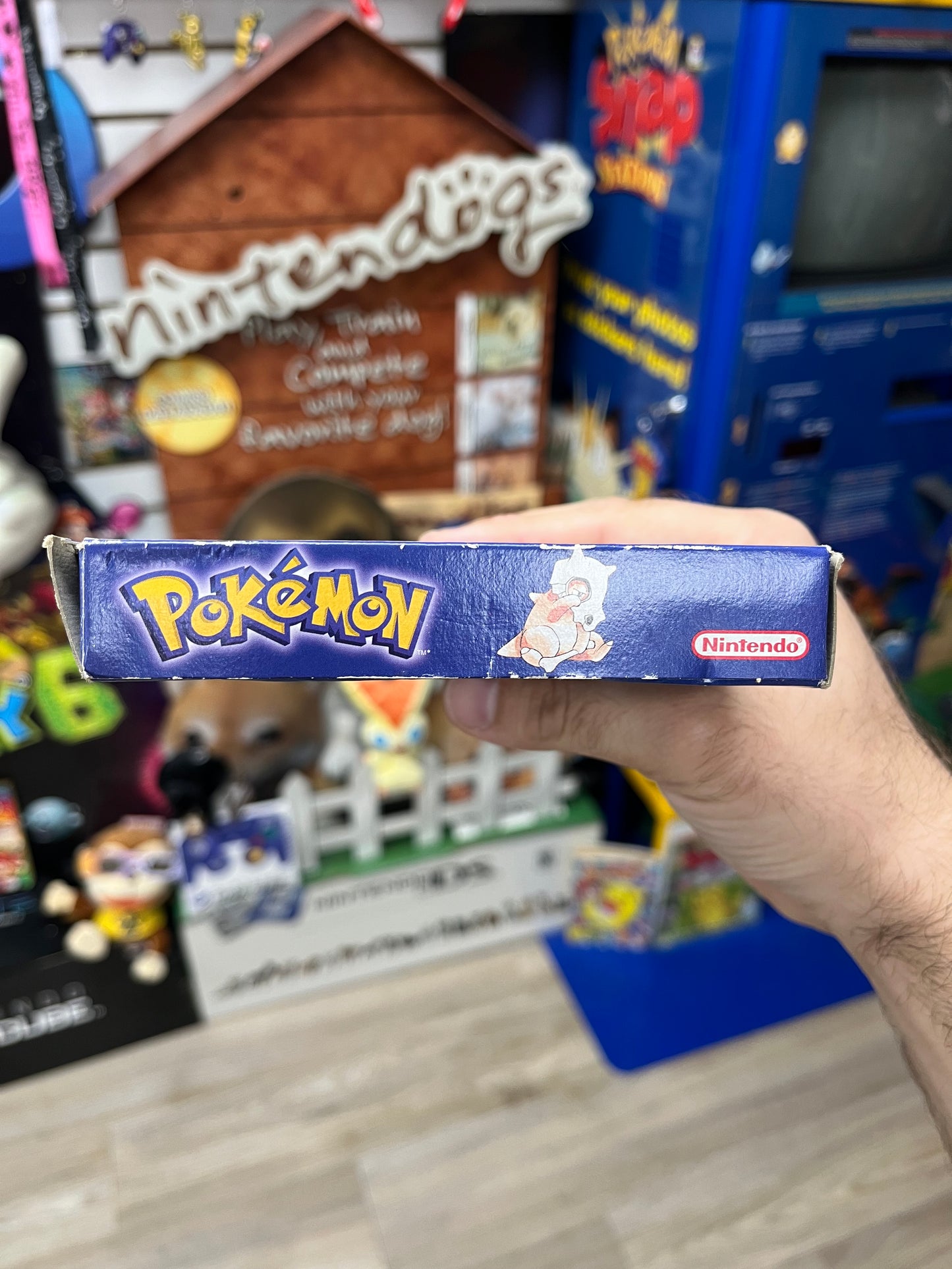 Pokemon Blue GameBoy Complete W/ Acrylic Case