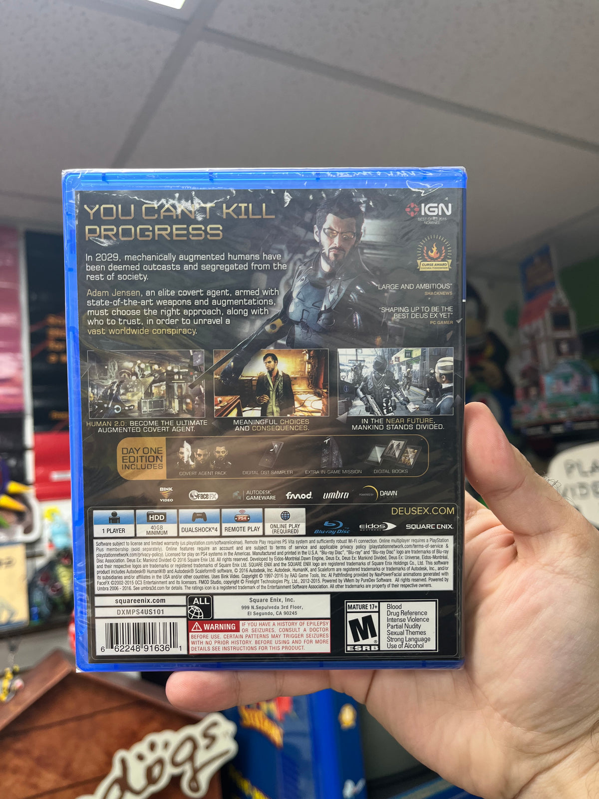 Deus Ex: Mankind Divided [Day One Edition] - PS4 Sealed