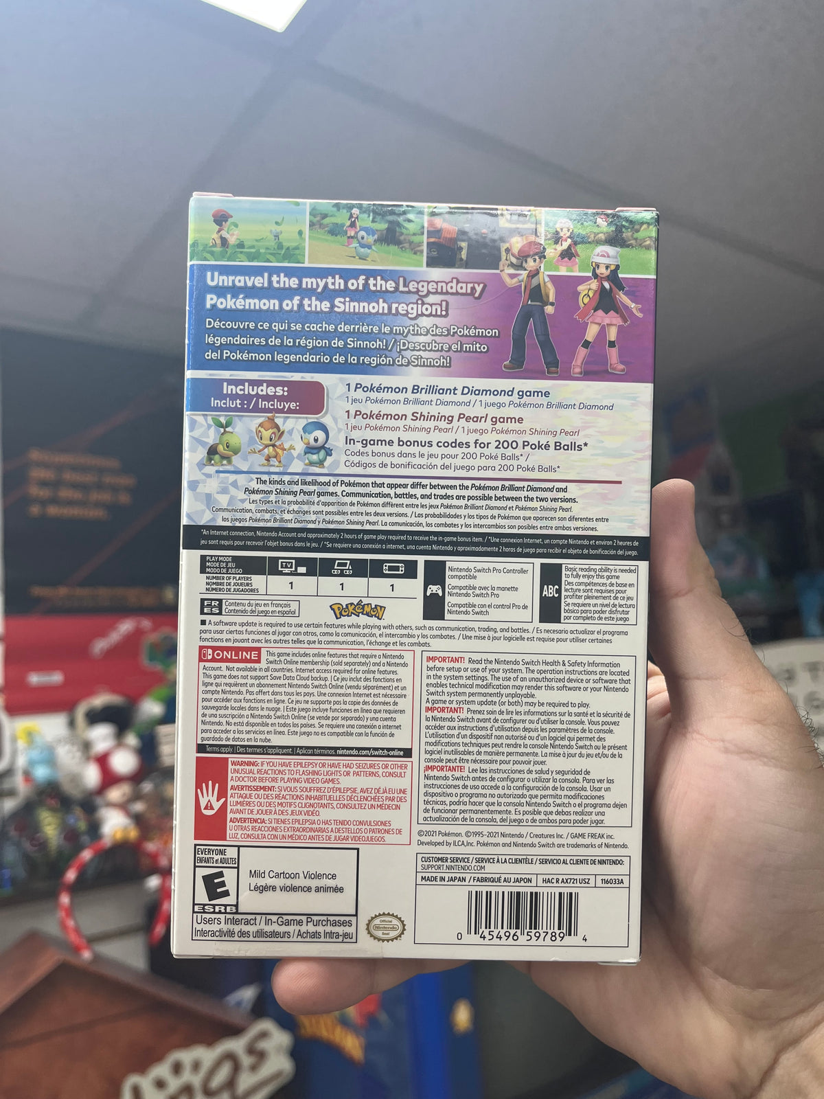 Pokemon Brilliant Diamond & Shining Pearl Double Pack - Switch CiB w/ Acrylic Case