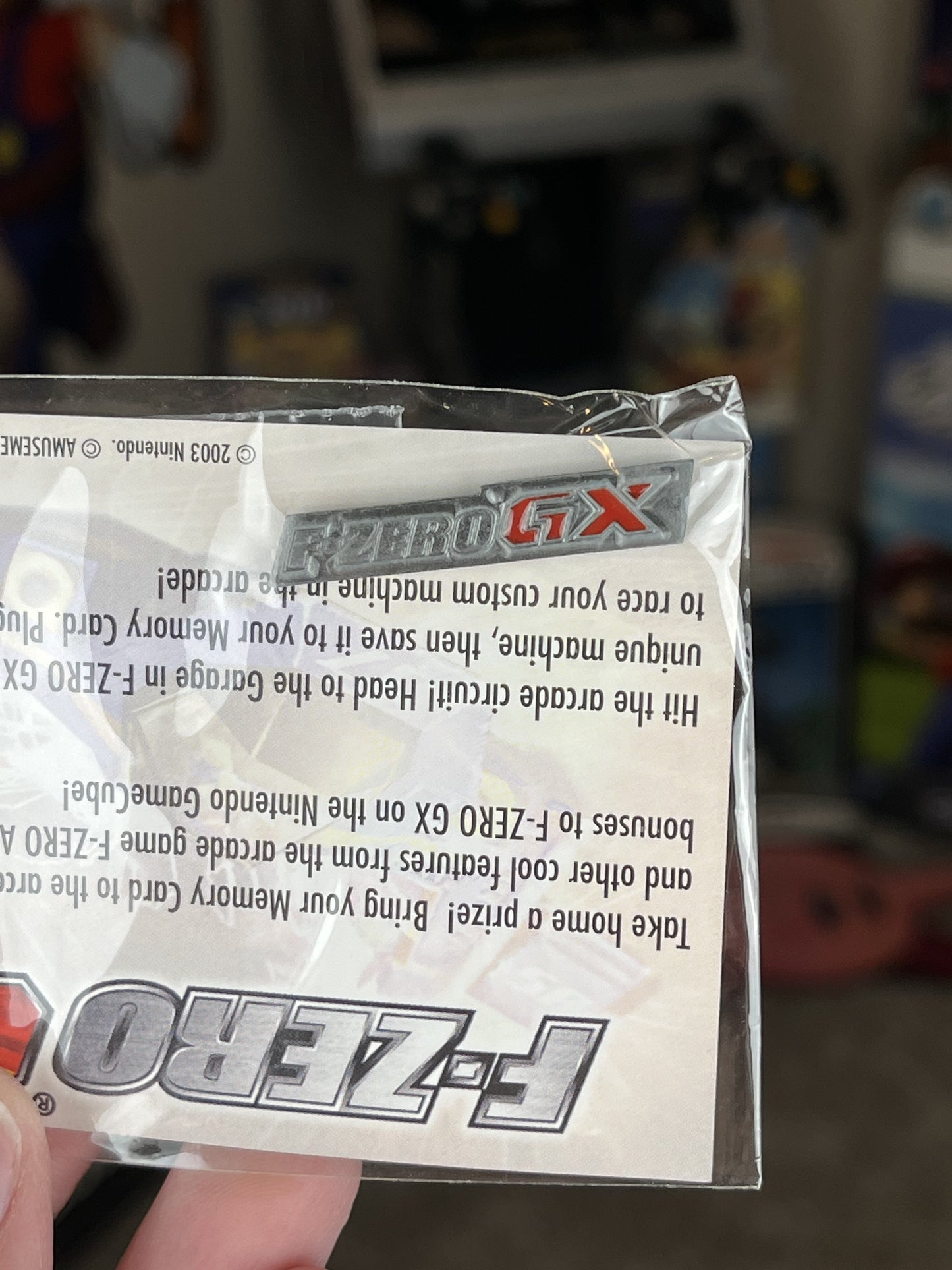 F-Zero GX Promo Pin + Memory Card Stickers SEALED