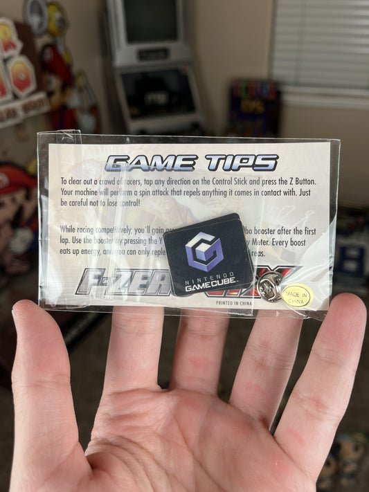 F-Zero GX Promo Pin + Memory Card Stickers SEALED