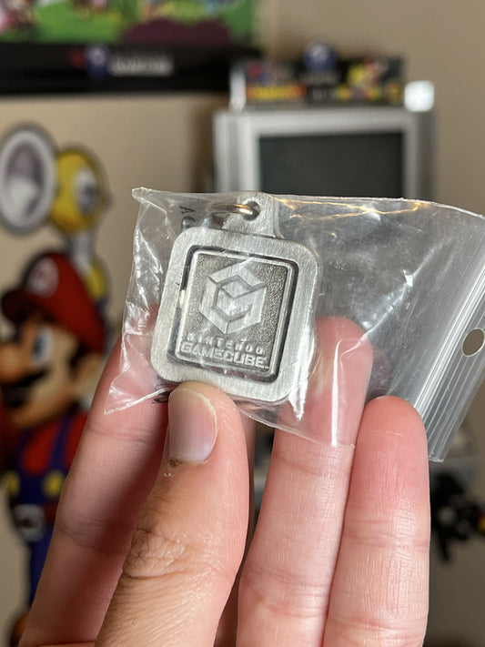 Metal GameCube Medallion Keychain NEW