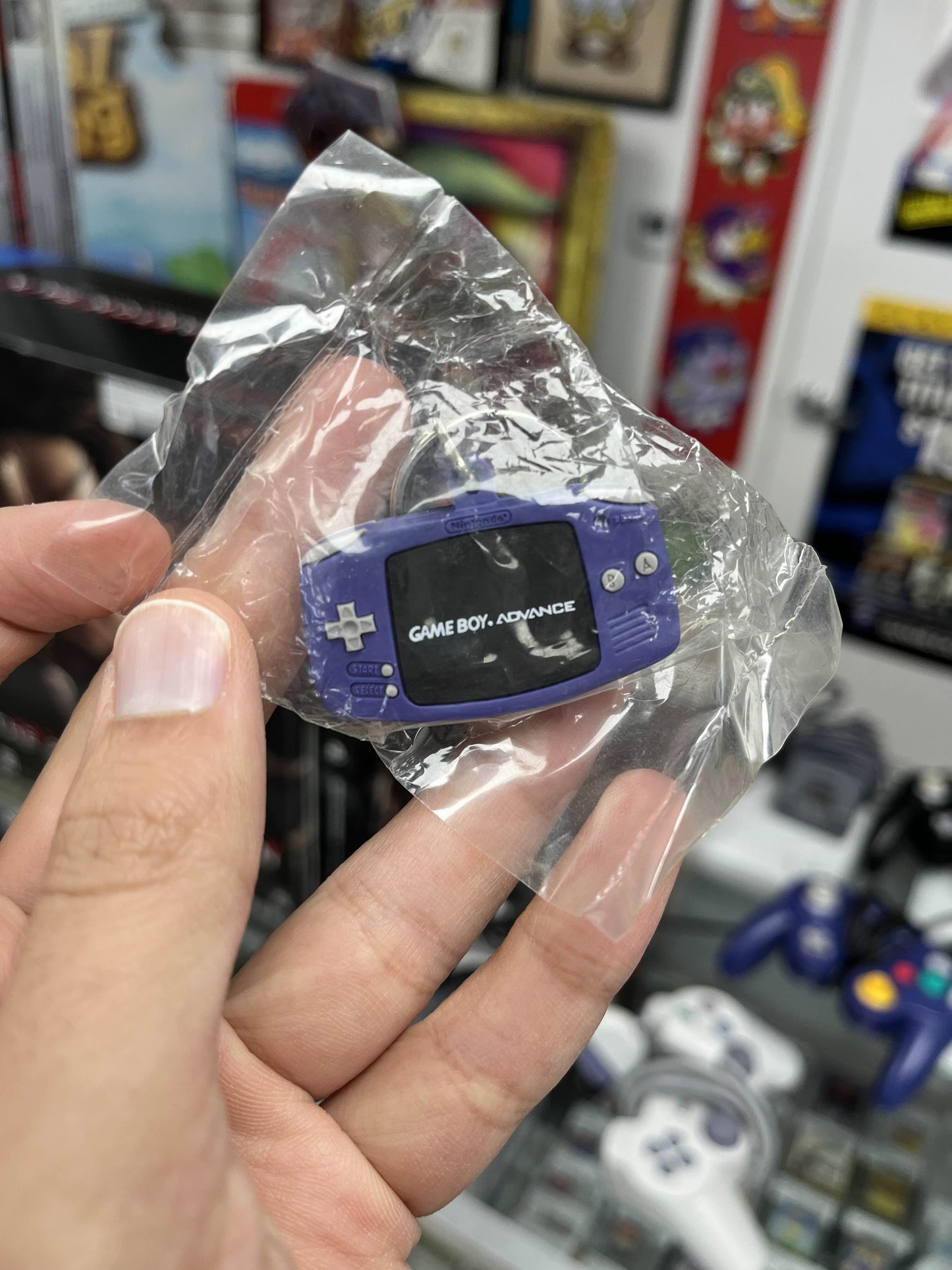 Mini GameBoy Advance Rubber Promo Keychain RARE *New*