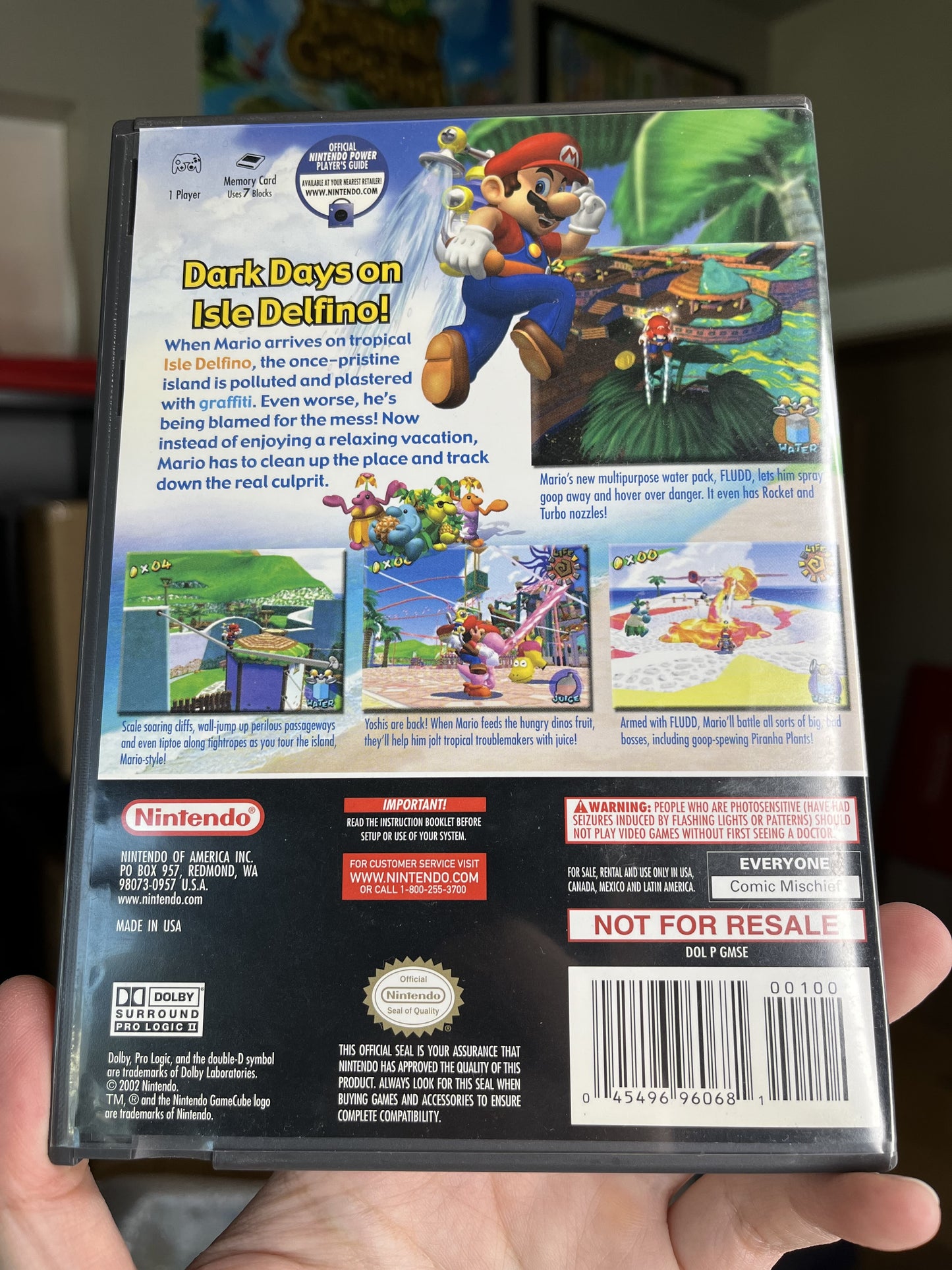 Super Mario Sunshine GameCube CIB Black Label