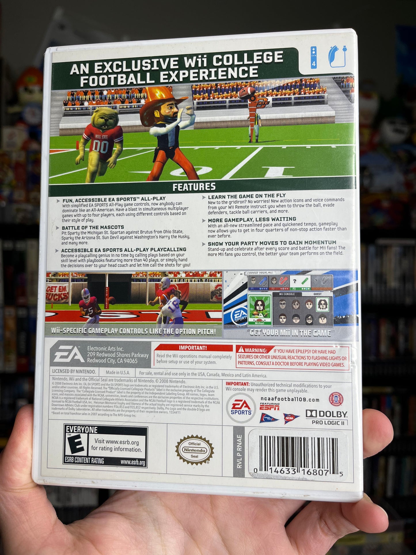 NCAA Football 09 All-Play Wii CIB