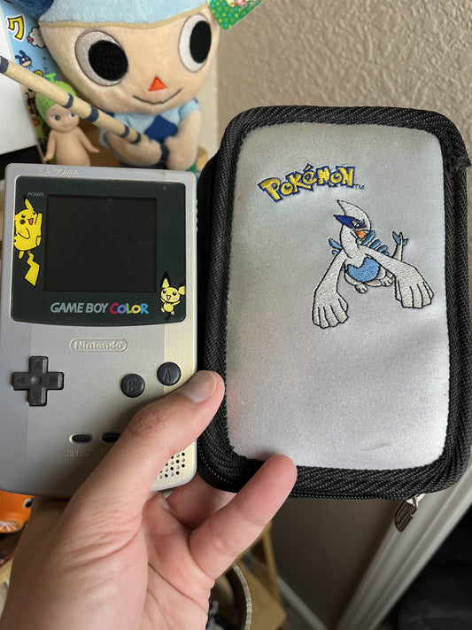 Special Edition Pokemon Pikachu Silver/Gold GameBoy Color With Lugia Case!