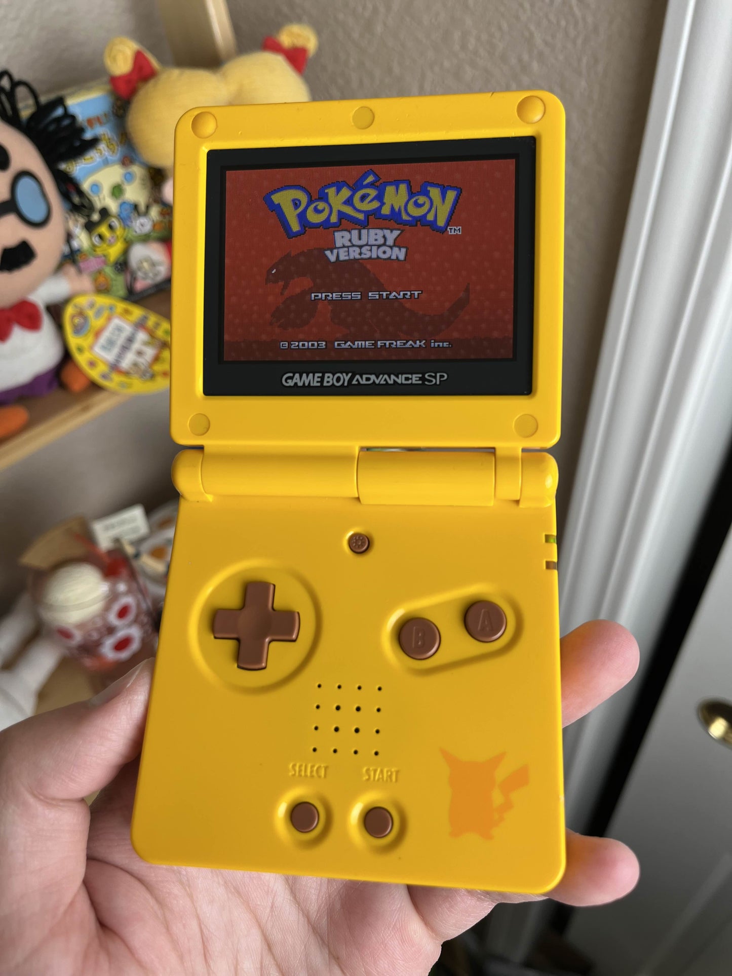 Pokemon Pikachu GameBoy SP AGS-101 Brighter Screen CLEAN W/ Charger