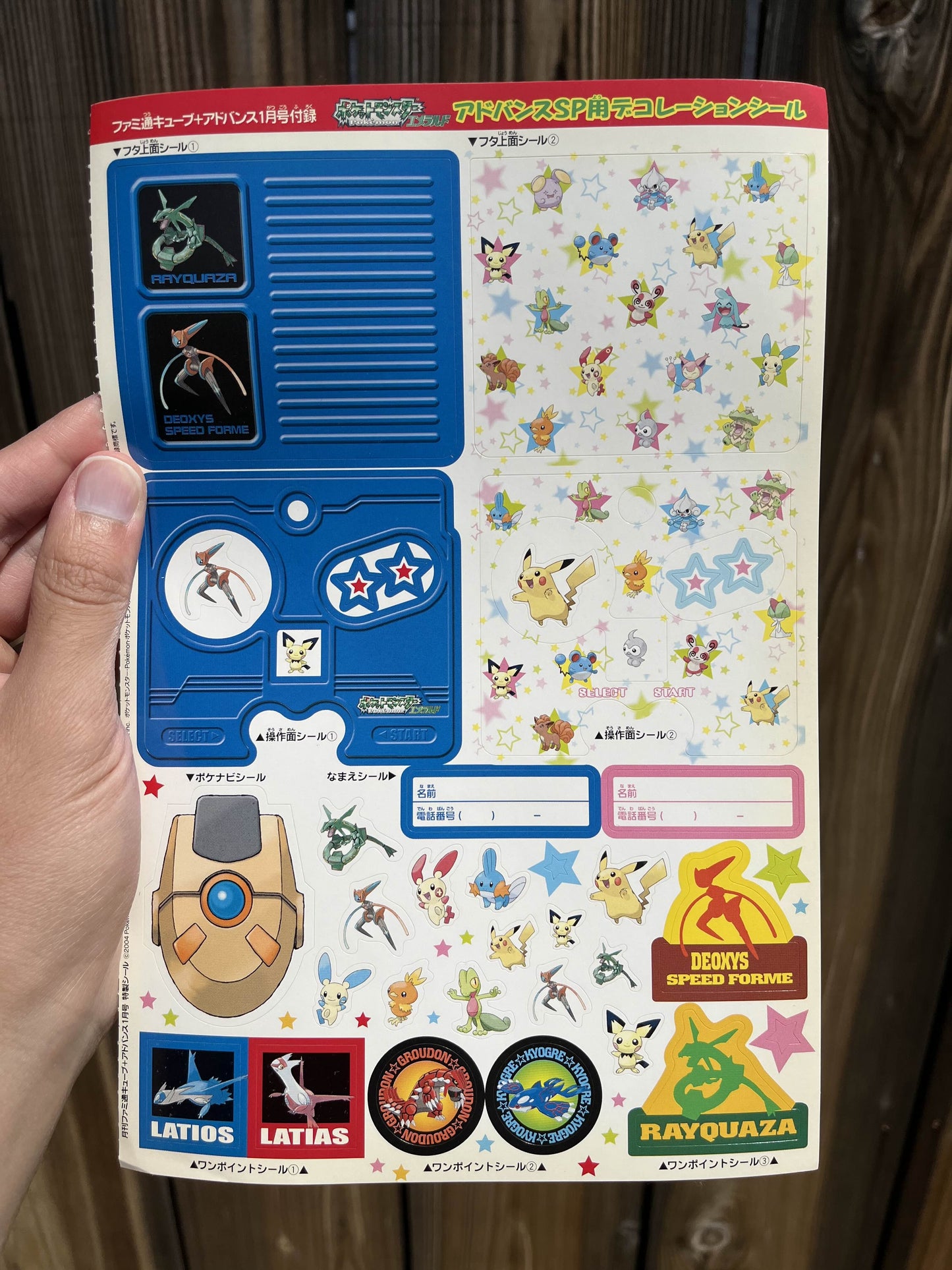 Japanese Pokemon Magazine Sticker Sheet *Unused* RARE