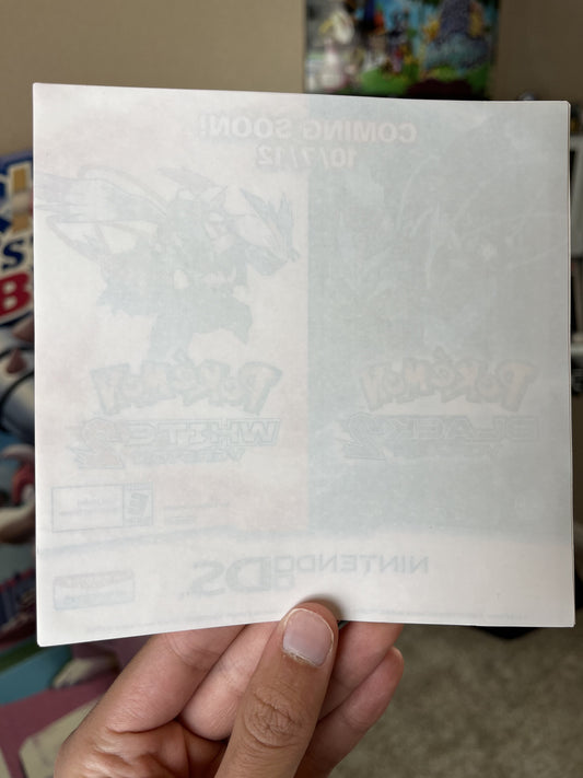 Pokemon White 2 + Black 2 Window Store Decal NEW