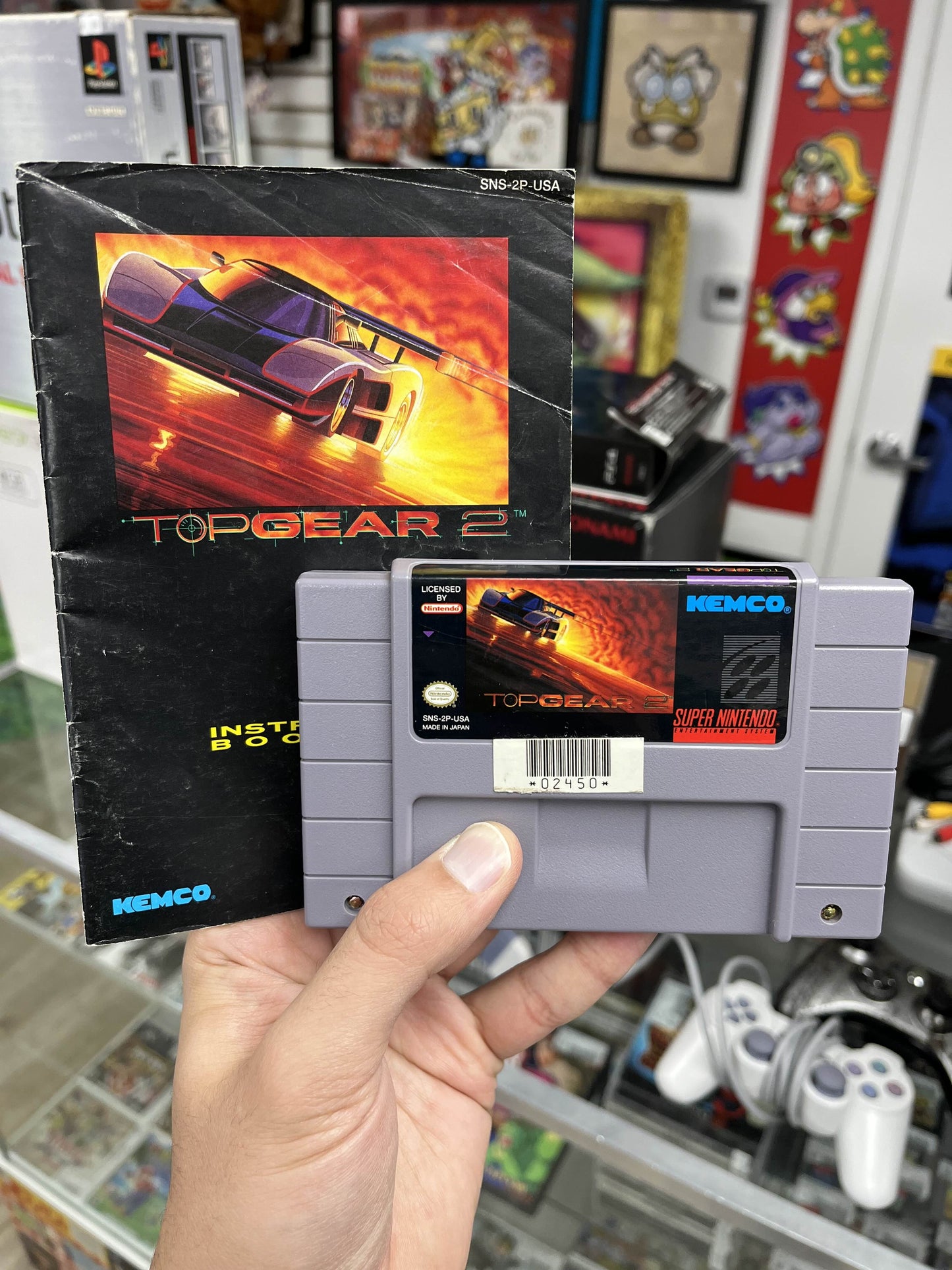 Top Gear 2 SNES Cart + Manual CLEAN