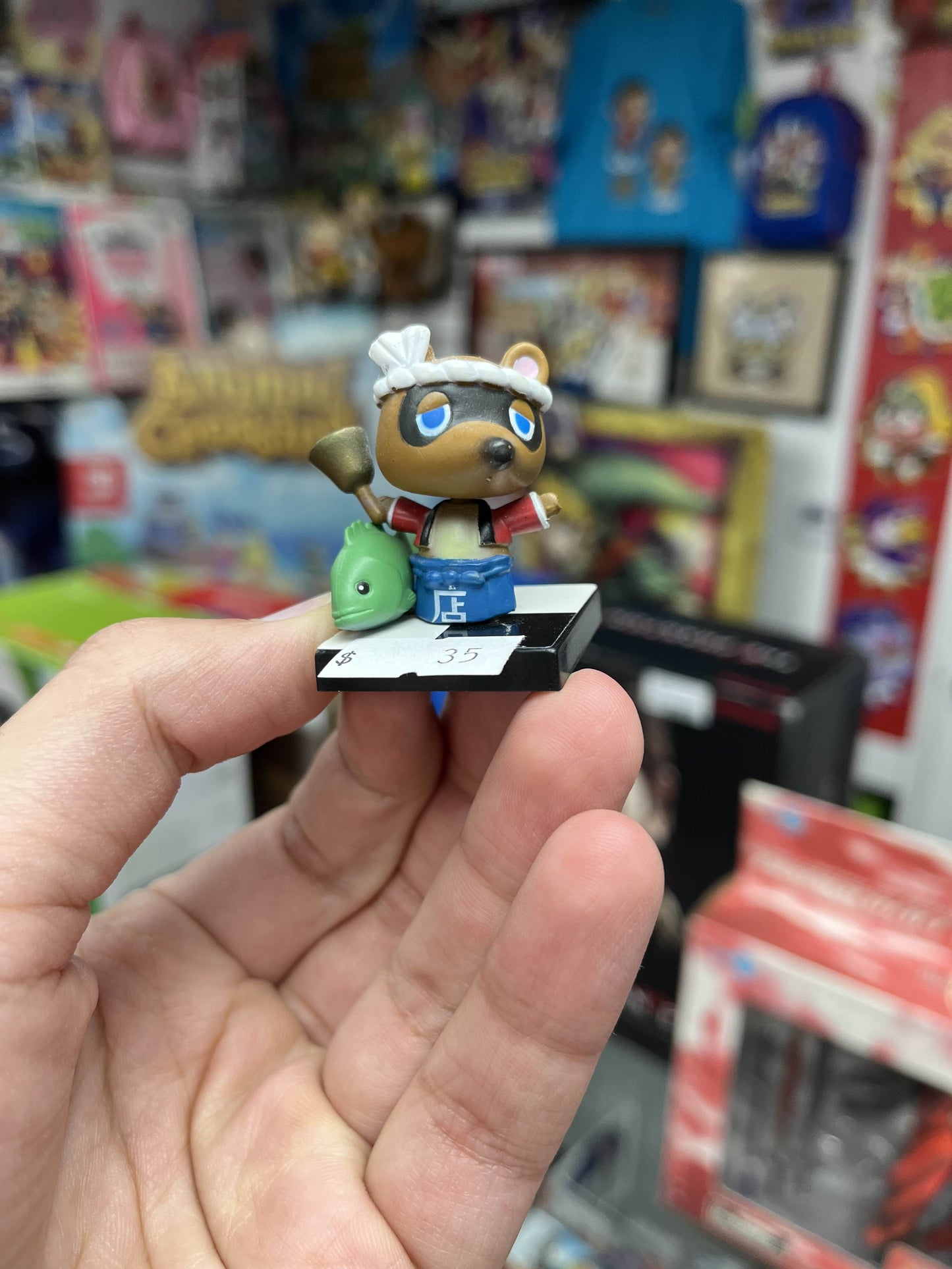 Animal Crossing 2001 Japanese Tom Nook Figure w/ Fish