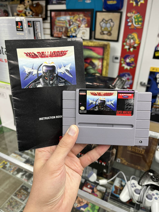 U.N. Squadron SNES Cart + Manual CLEAN