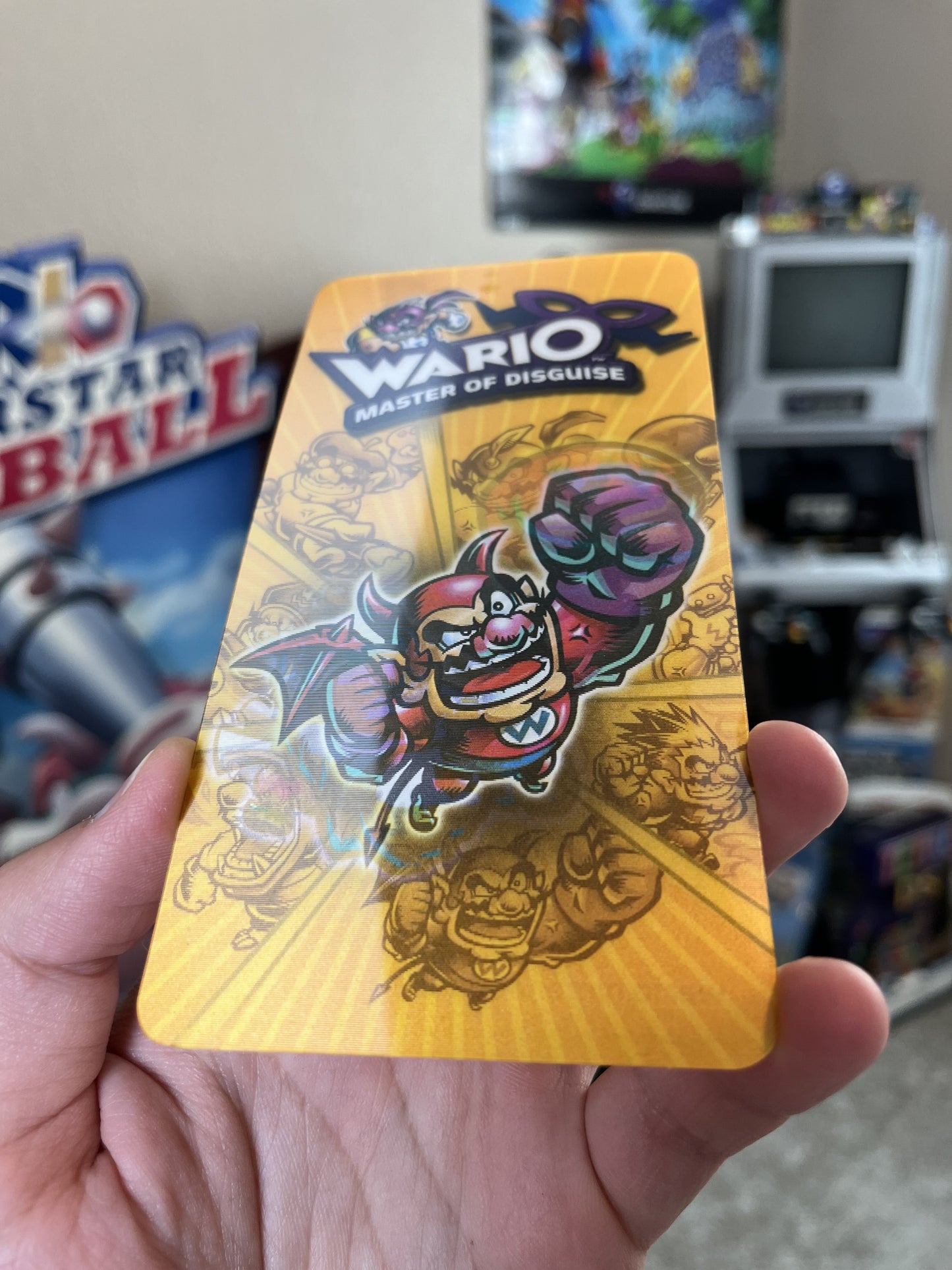 Wario Master of Disguise Promo Holographic Bookmark RARE