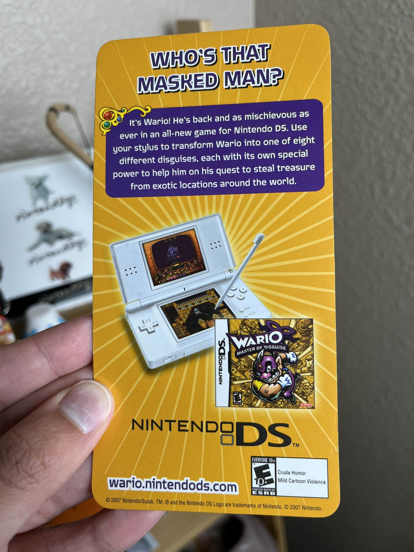 Wario Master of Disguise DS Lenticular Promo Bookmark