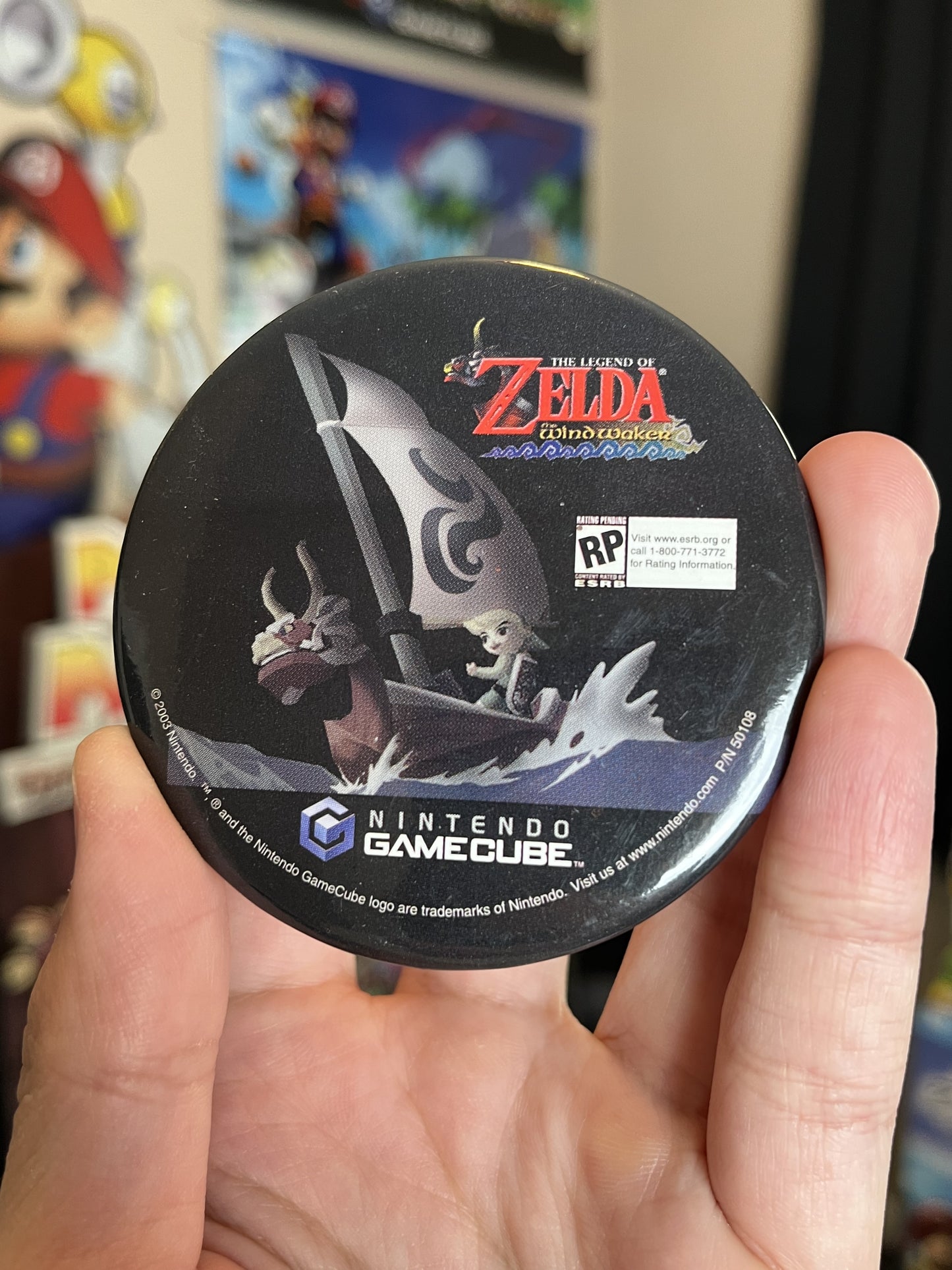 Zelda Wind Waker Promo Badge Pin Rare